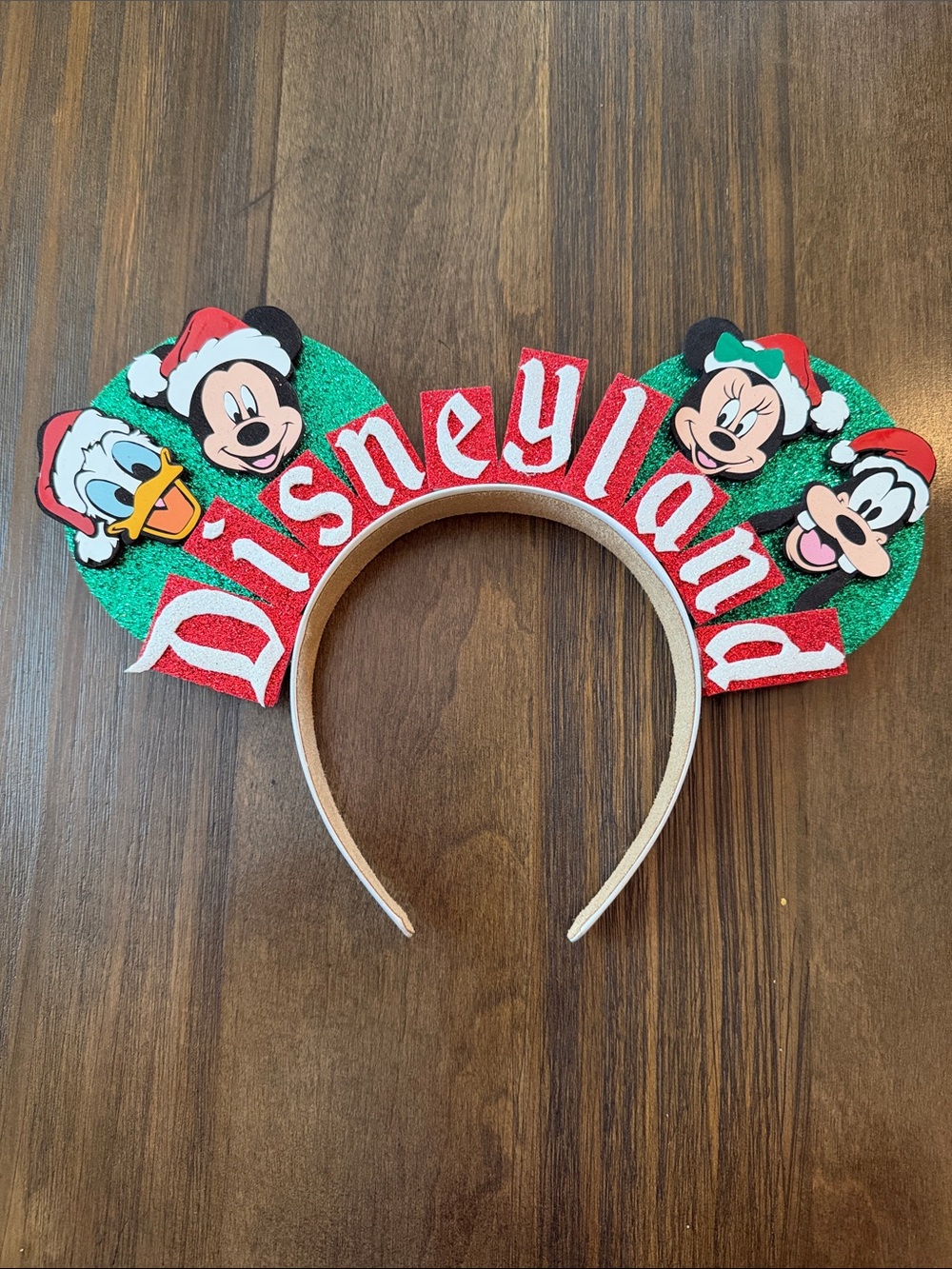 Disney Glitter Holiday Character Ears Headband - Red, Green, White, Black